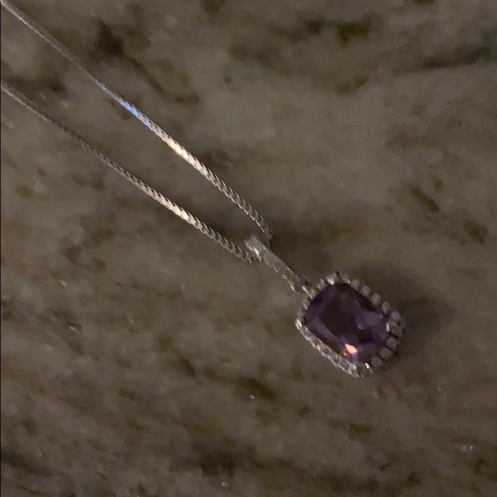 ❤️ Natural Amethysts&Silver Necklace 100001400